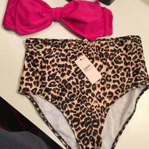 High waisted swimsuit.