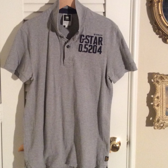 🎹🎹 Men's G-Star Raw logo solid grey polo. - Picture 2 of 7