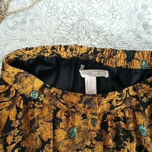 F21 Vintage Floral Print Midi Skirt XS