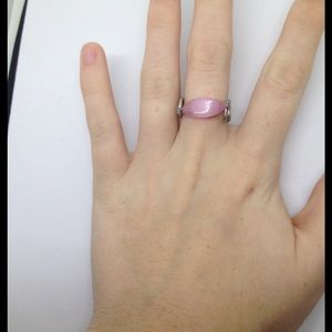 handmade pink swirl ring