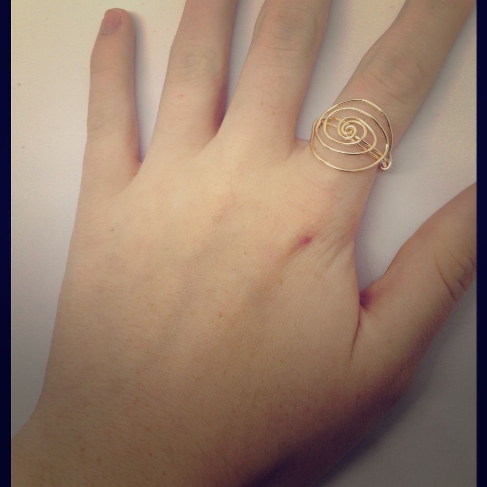 handmade wire rose ring