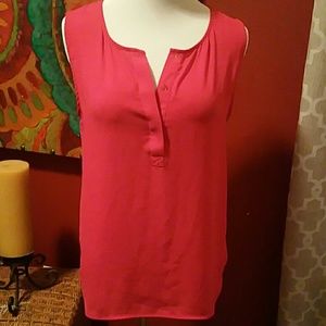 Pink flowy sleeveless blouse
