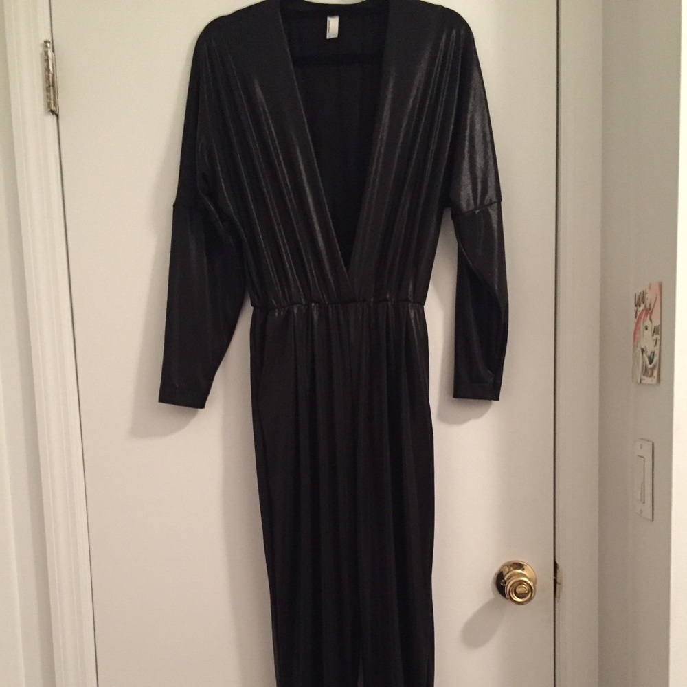 Metallic Black American Apparel Jumpsuit