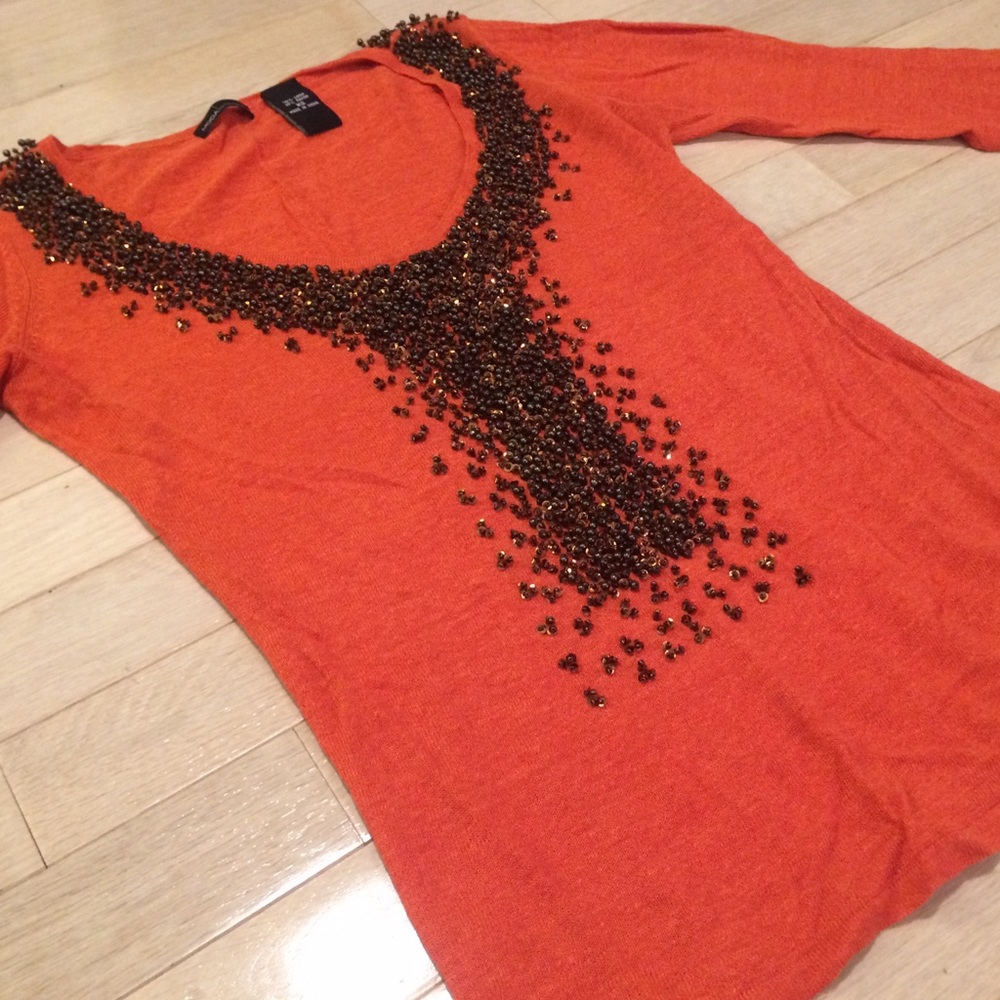 Victoria's Secret Moda Int'l Beaded Sweater Top XS