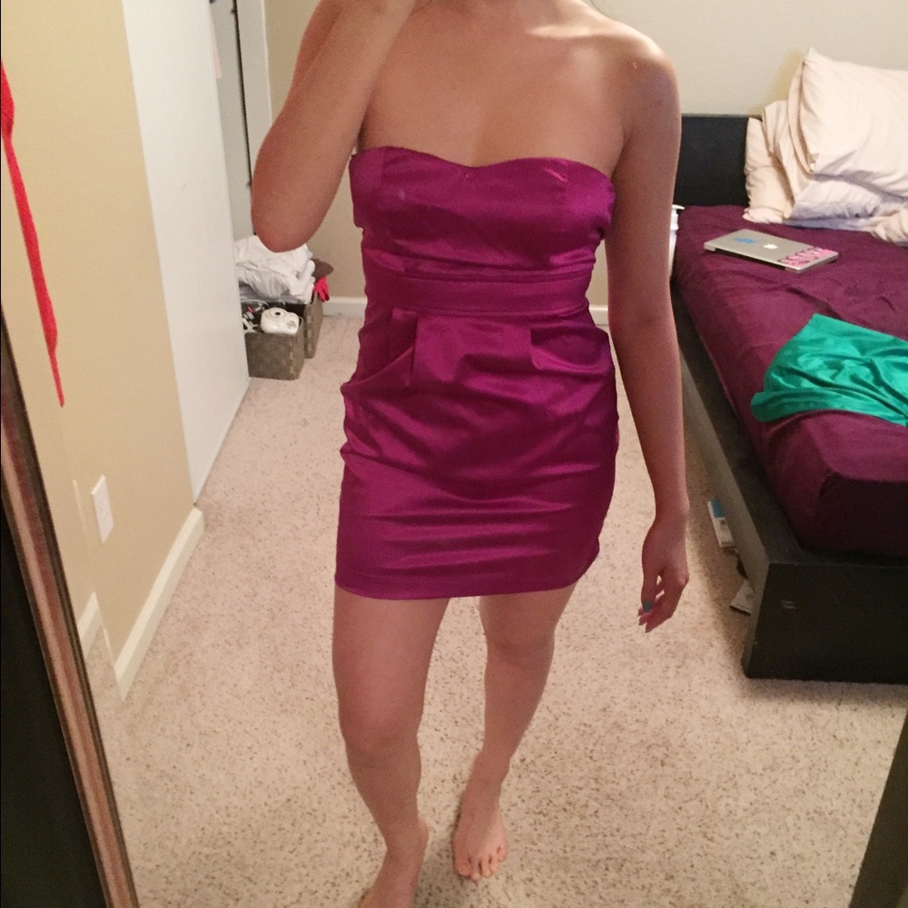Satin Pleated Bubble Dress