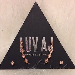 Diamond Kite Crawler Earring Set