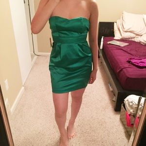 Satin Pleated Bubble Dress