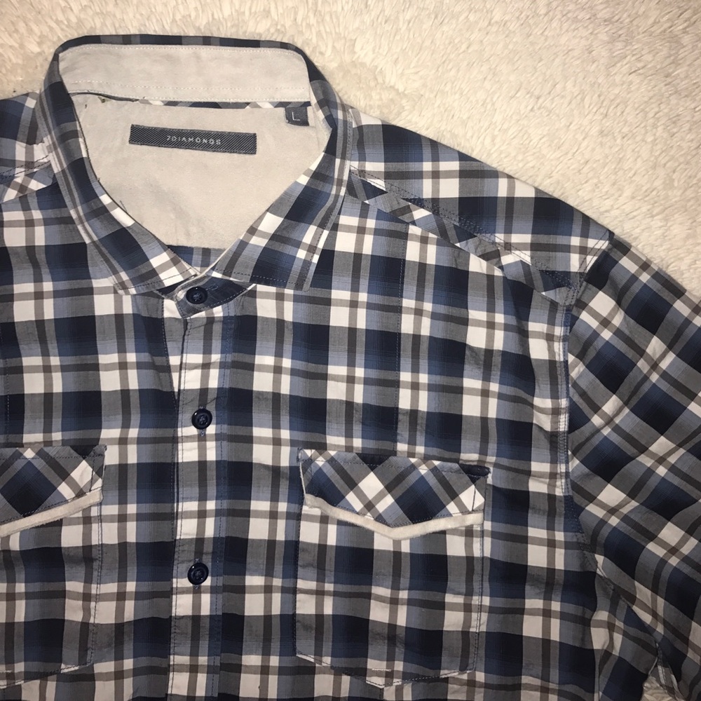 Men's large 7 diamonds button up casual