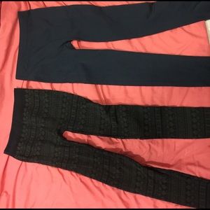 Pink Rose leggings Size: L