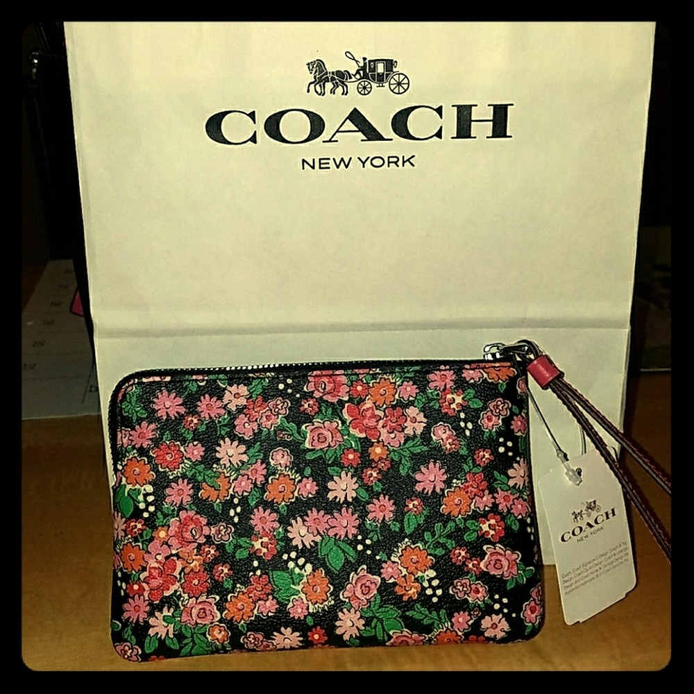 Coach floral wristlet