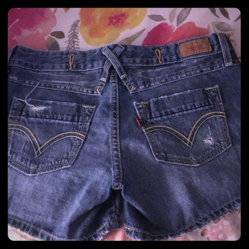Levi's distressed denim shorts