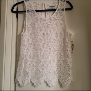 Frame Denim lace top in white