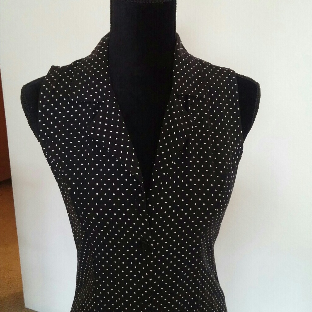 Long Black Dress with White Polka Dots