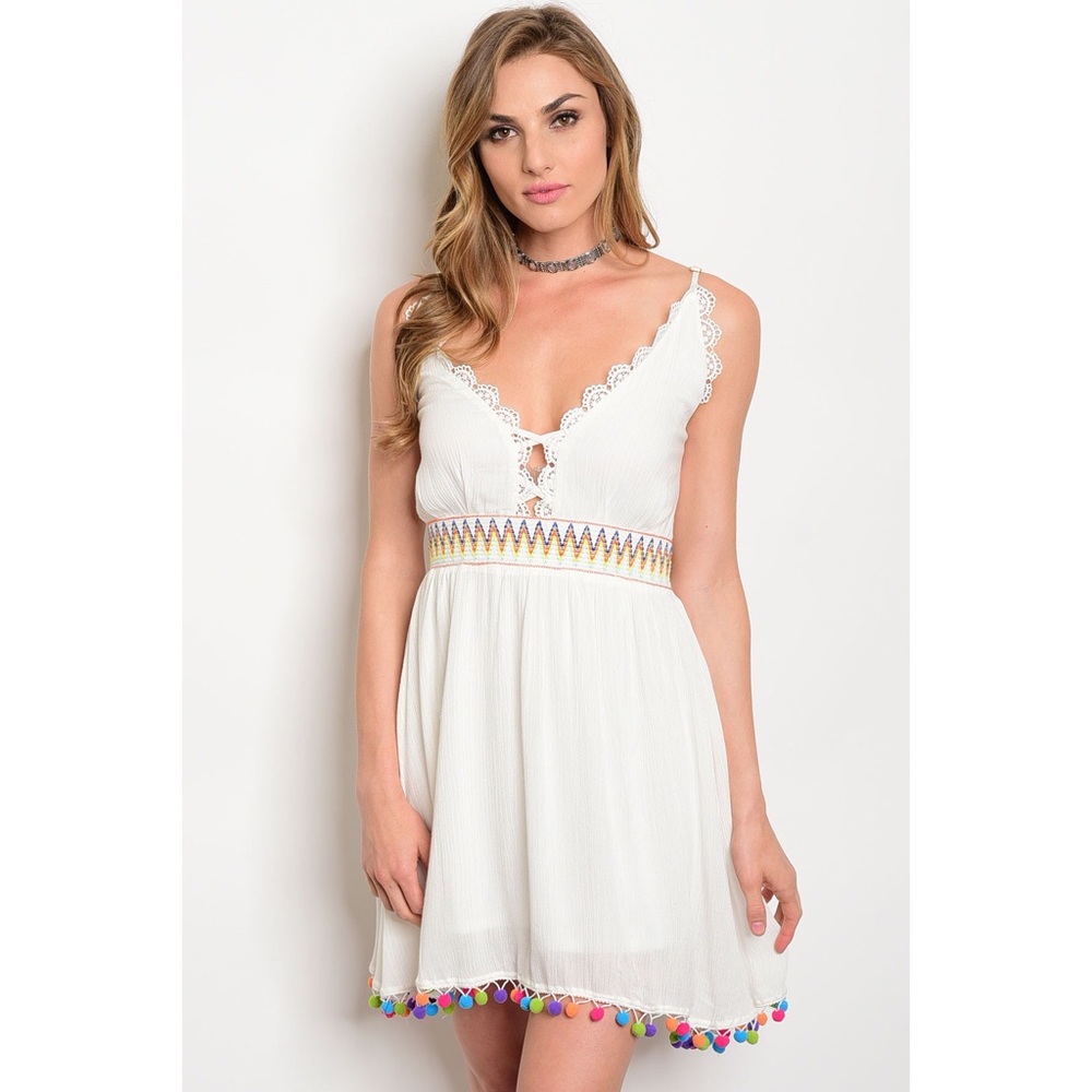 PomPom Dress in Black - Picture 7 of 8