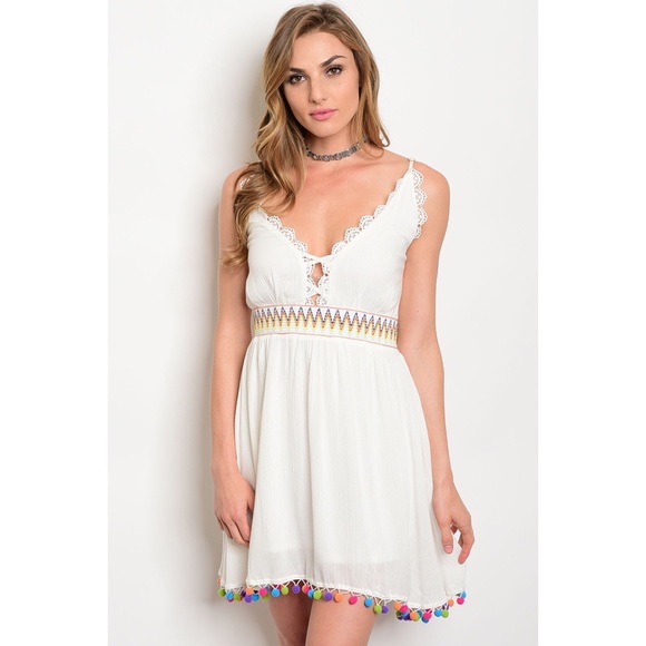 PomPom Dress in Black - Picture 7 of 8