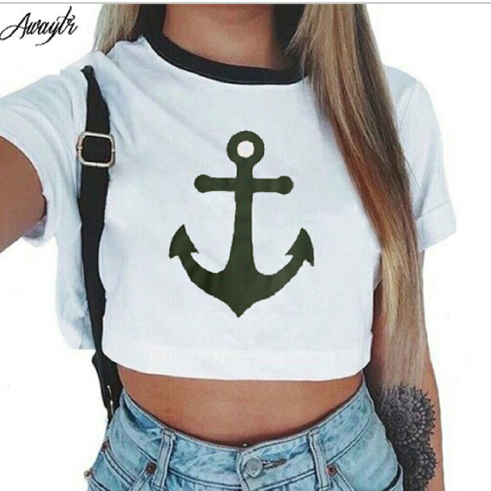 Nautical Anchor Crop Top 😎☉⚓⛵