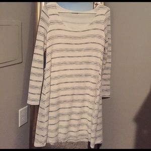 White and grey sweater dress