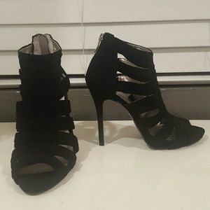 Black open toed heels