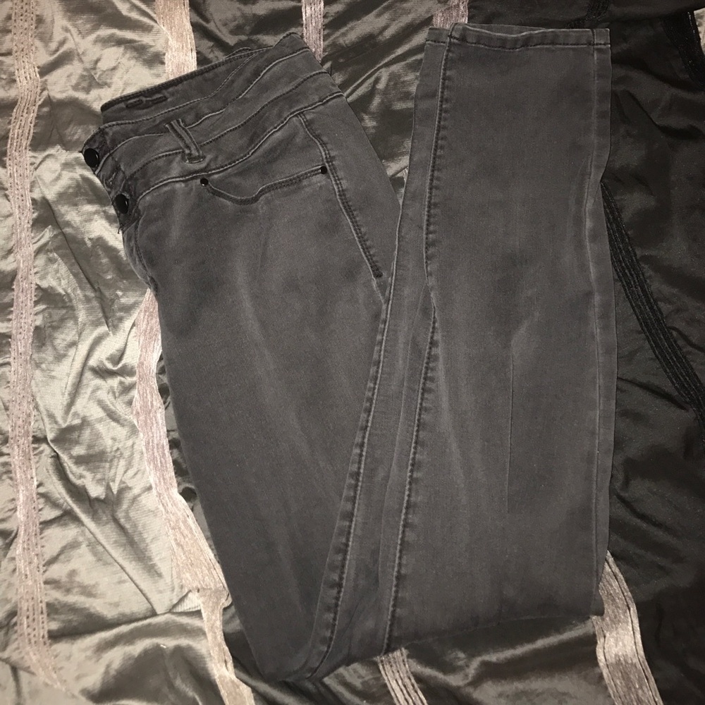 Faded(made that way) black high waisted jeans