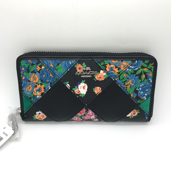 💯Auth COACH Floral PatchWork Accordion Zip Wallet - Picture 2 of 7