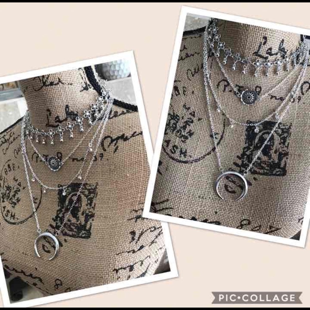 4 layer Boho tribal statement choker necklace - Picture 3 of 4