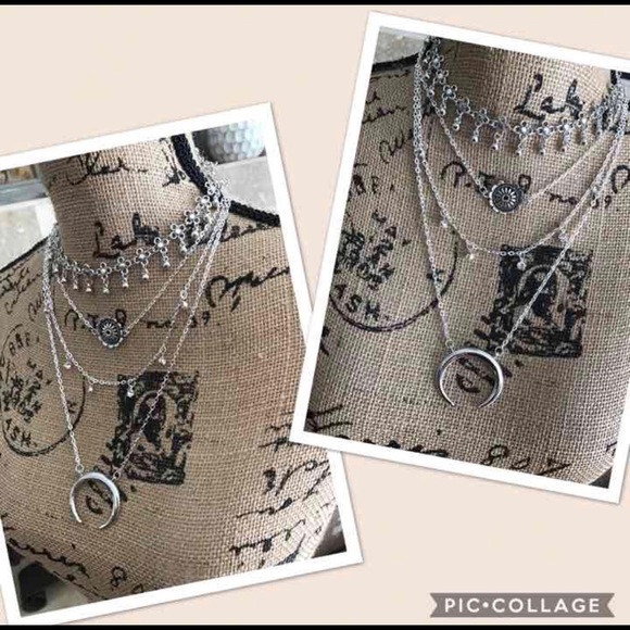 4 layer Boho tribal statement choker necklace - Picture 3 of 4