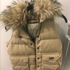 Ralph Lauren denim and supply khaki vest w/ fur