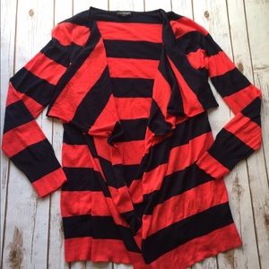 The Limited Rugby Stripe Drape Front Cardigan