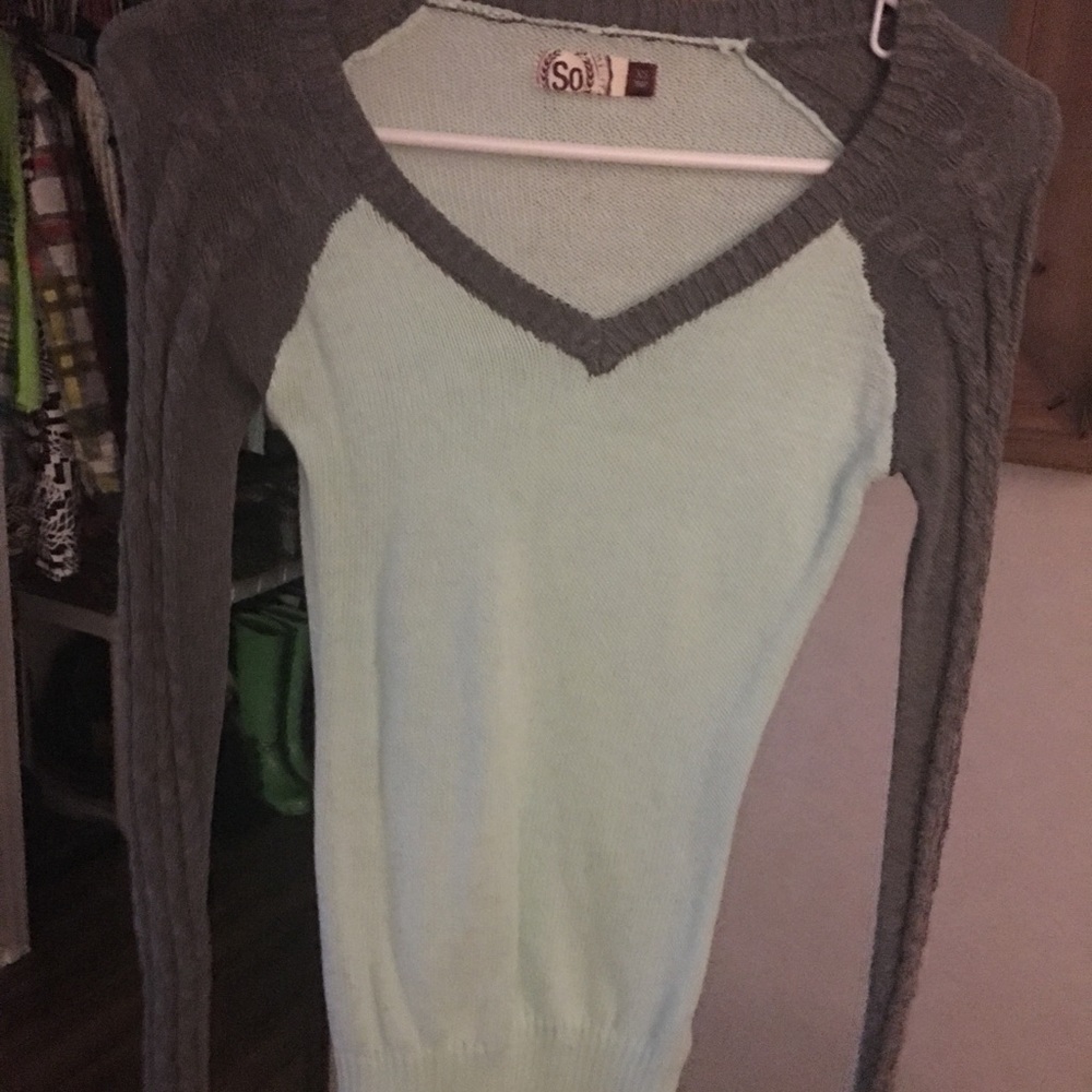 SO sweater blue and grey