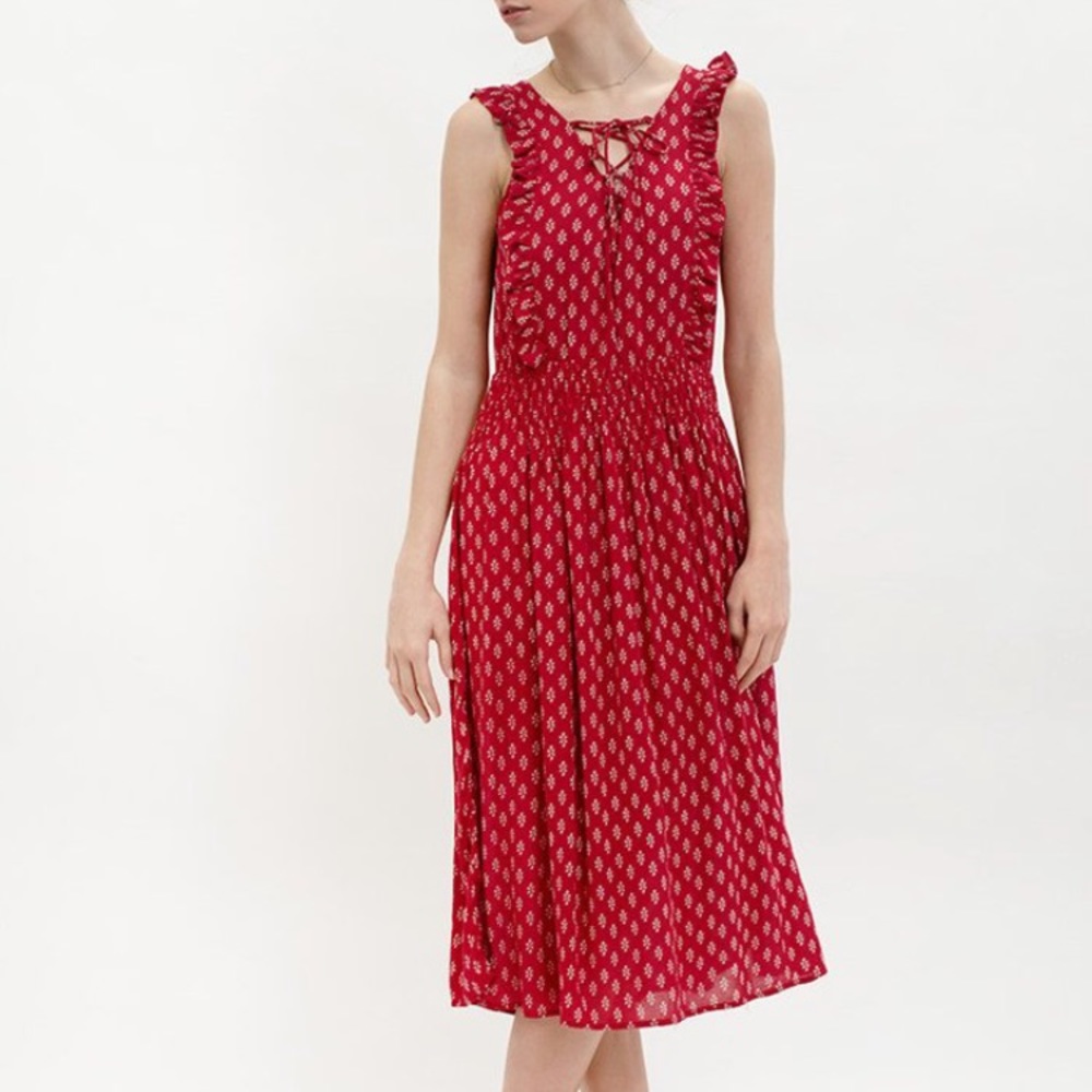 Red boho dress