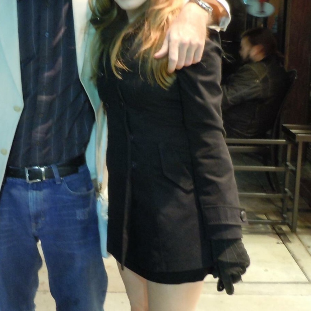 Black H&M peacoat, size 4 (fits like XS)