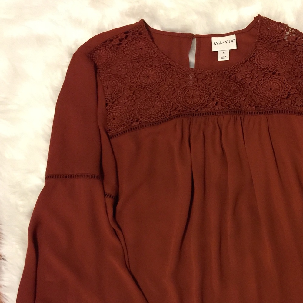 Ava&Viv Bell Sleeve Blouse XL
