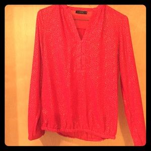 The Limited red and gold fleck blouse
