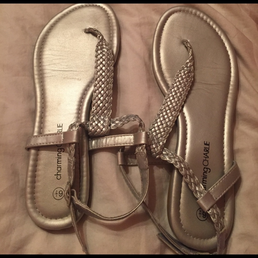 Silver adjustable sandals