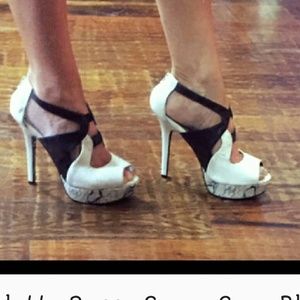 Charlotte Russe black n white heels