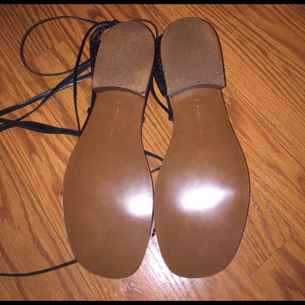 Zara black lace up sandals - Picture 4 of 6