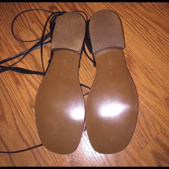 Zara black lace up sandals - Picture 4 of 6