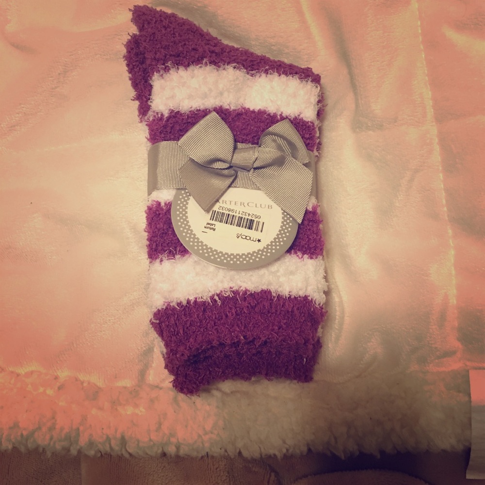 Purple and white socks from Macy's