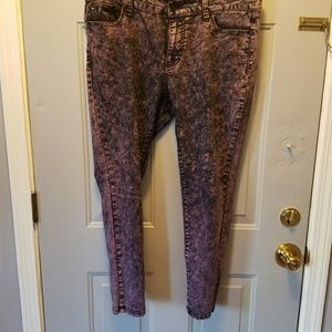 Pink acid wash jeans