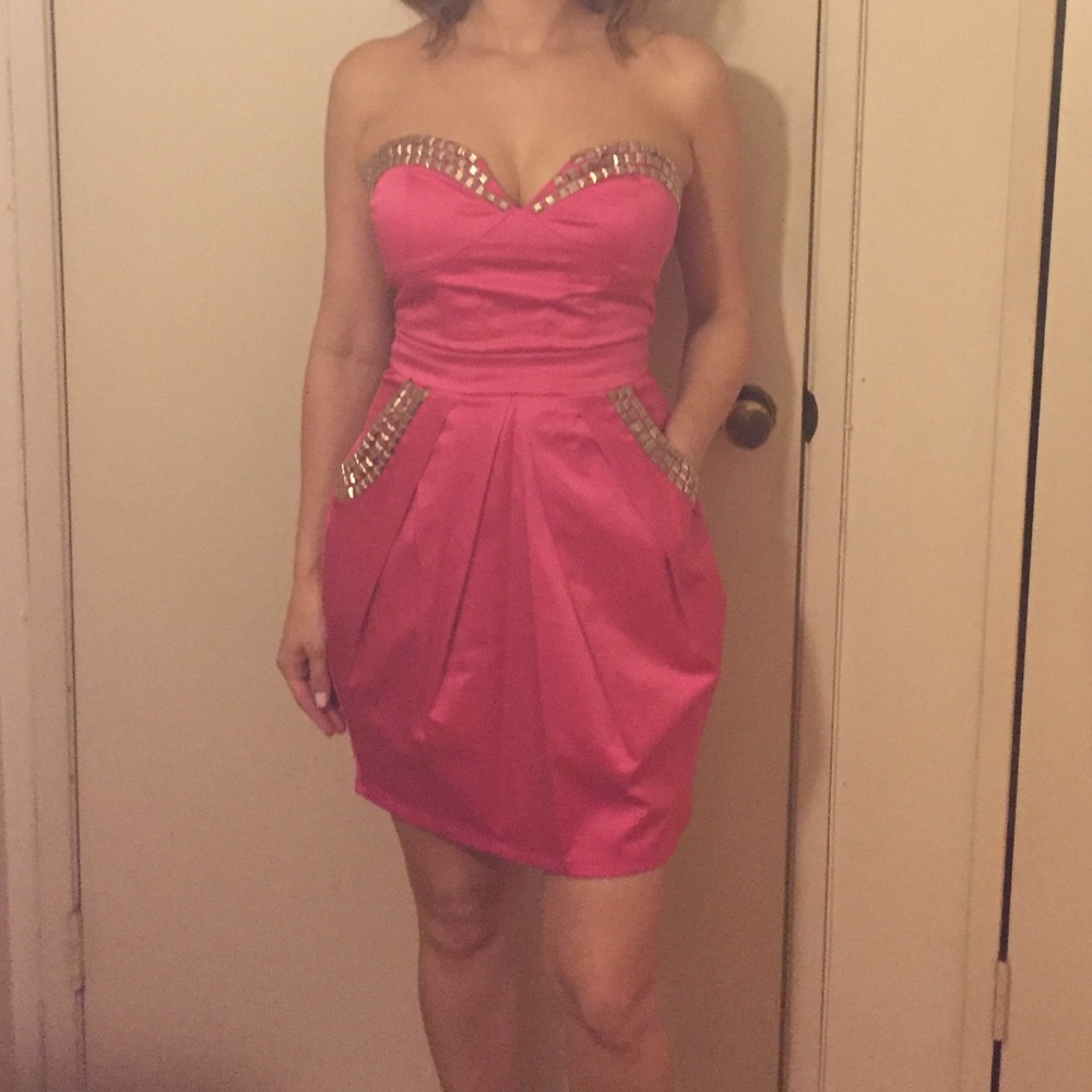 Hot pink cocktail dress