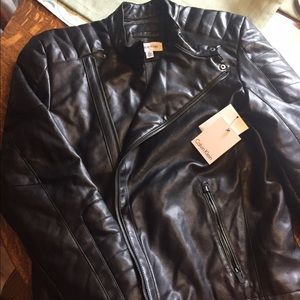 Men's Faux Leather Calvin Klein Moto Jacket (NWT)