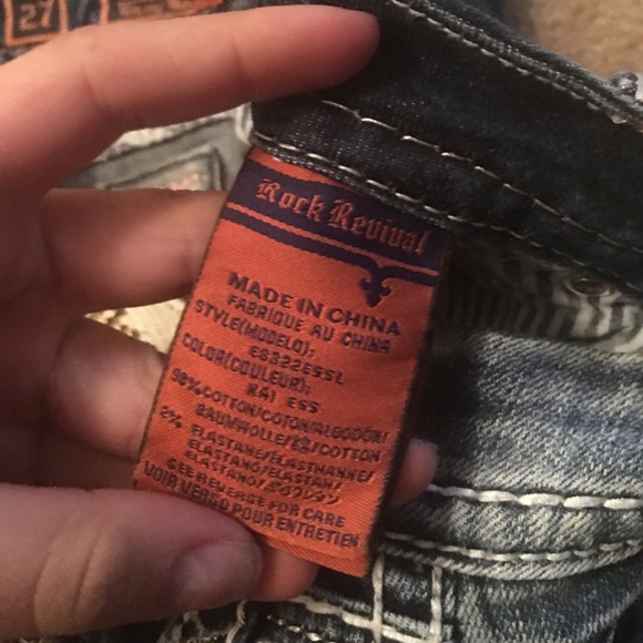 Size 27 medium wash Rock Revivals. - Picture 3 of 4
