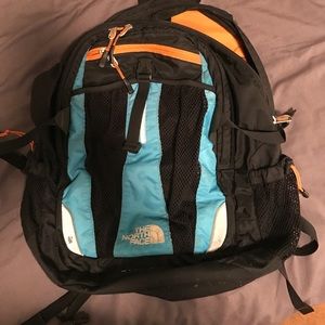 North face Recon Backpack - black/blue/orange