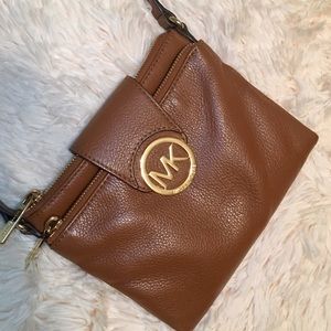 Michael Kors authentic cross body purse camel gold
