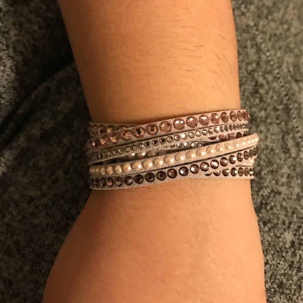 Purple and pink Swarovski wrap bracelet!