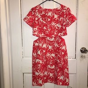 Goodnight Macaroon tropical leaves cutout dress