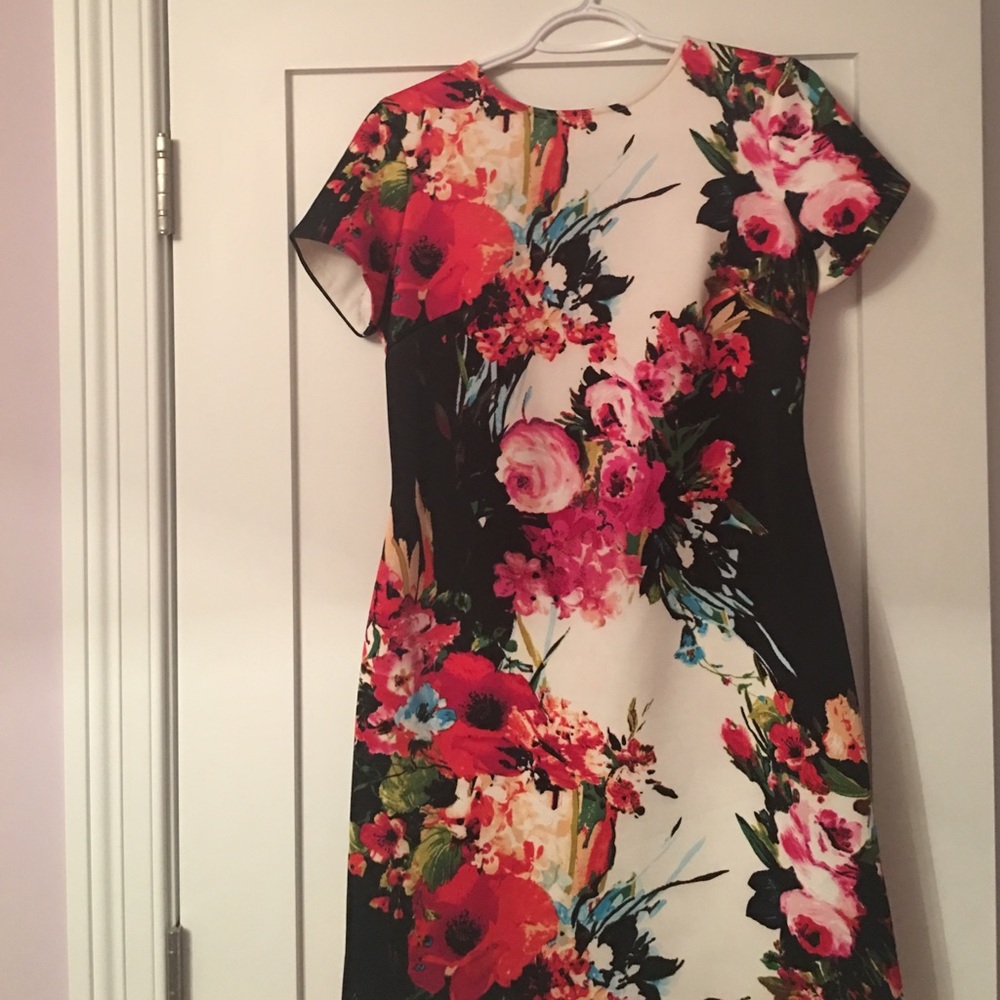 FLORAL MINI DRESS Sandra Darren size 10
