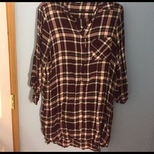 Plaid button up dress