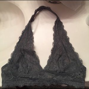 Grey Galloon Halter Bra