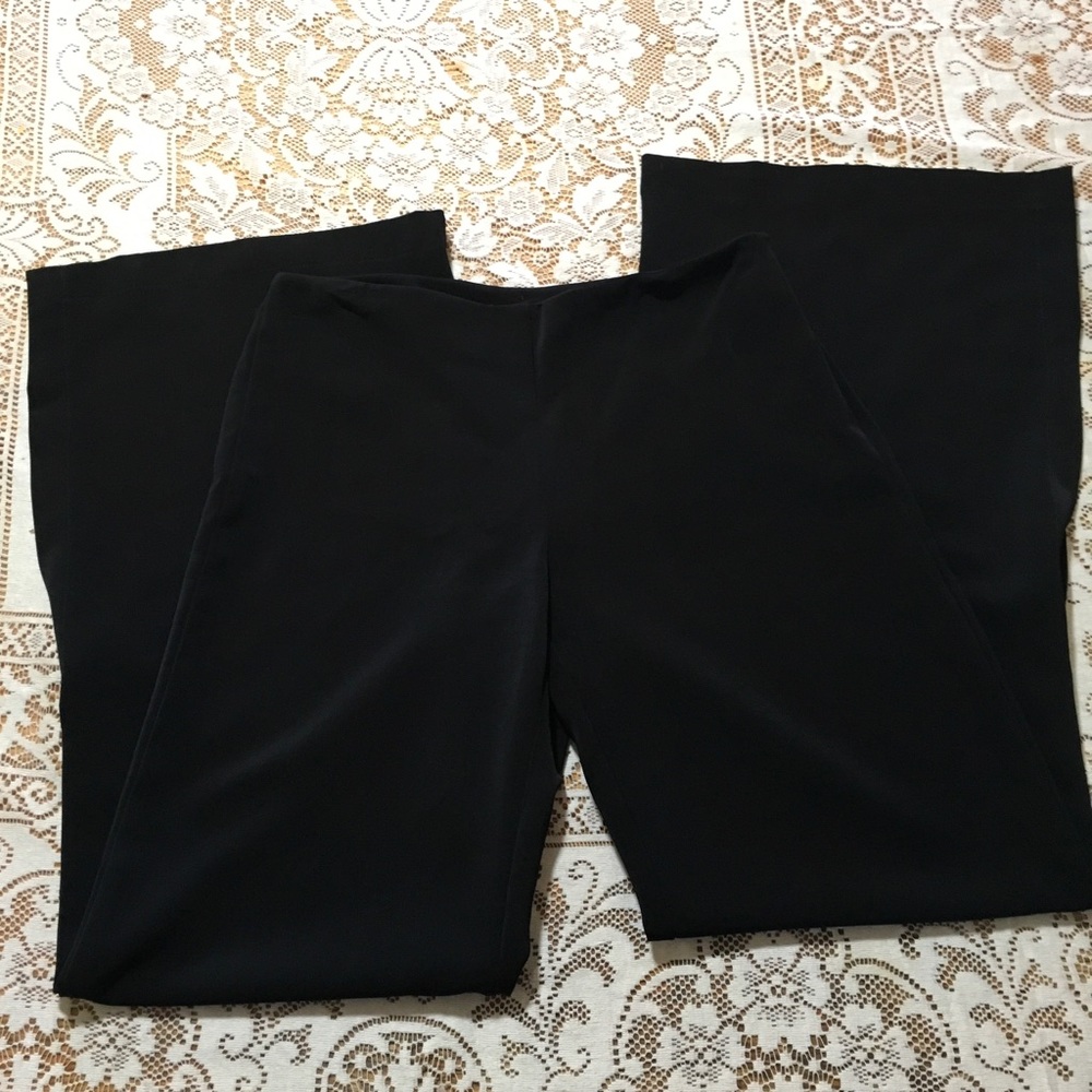 WHBM Black Wide Leg Dress Pants Slits At Ankles